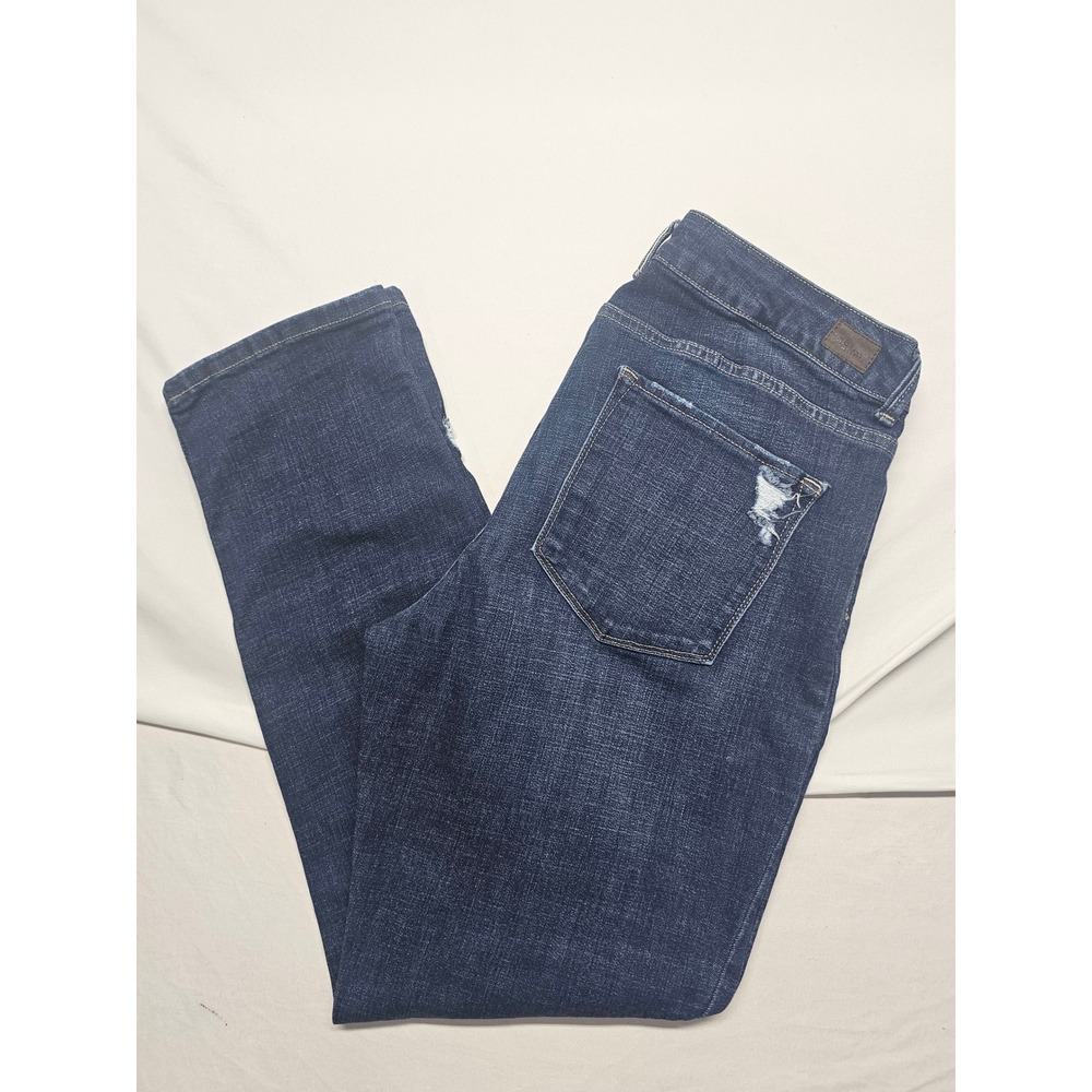 Lee Modern Series Mens Distressed Straight Leg‎ Dark Wash Blue Jeans